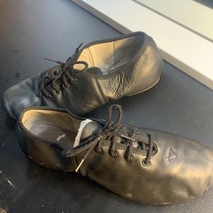 Black Linodes Leather Lace Up Jazz/Dance Shoes